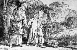 El regreso de Egipto, o Jesucristo llevado de vuelta del templo, 1649 de Rembrandt van Rijn